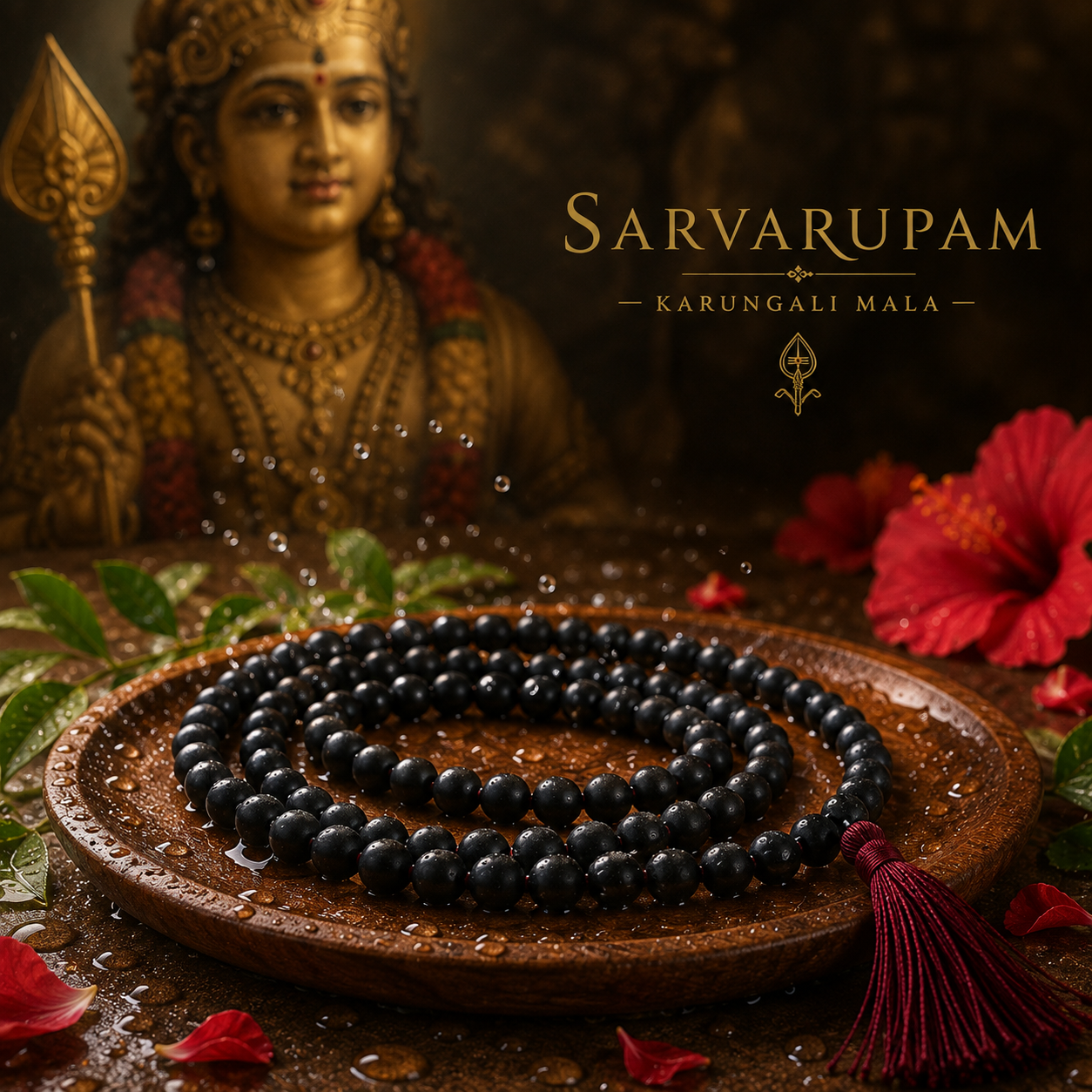 108 Divya Karungali Mala - Natural Ebony Wood Beads (Govt. Certified)